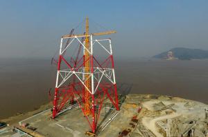 浙江舟山：世界第一輸電高塔建設穩步推進