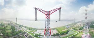世界最高電壓等級 特高壓工程跨越長江
